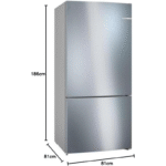 Bosch KGN86 Frigorífico Combinado 186x86 cm NoFrost Acero Antihuellas - Imagen 5