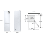 Samsung RB38C600EWW/EF 390L SmartThings AI Energy Mode Frigorífico Combi Blanco - Imagen 2