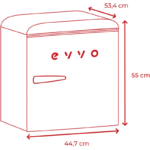 EVVO F20 Mini Nevera Retro 45L Diseño Vintage - Imagen 5