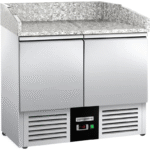 GGM Gastro POG97ND Saladette Mesa Refrigerada para Pizza PREMIUM 0,9m x 0,7m con 2 Puertas