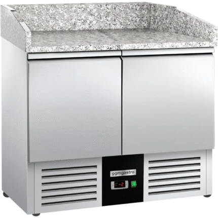 GGM Gastro POG97ND Saladette Mesa Refrigerada para Pizza PREMIUM 0,9m x 0,7m con 2 Puertas